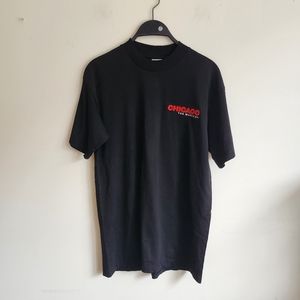 Vintage 90s Chicago The Broadway Musical Embroidered Black T-Shirt